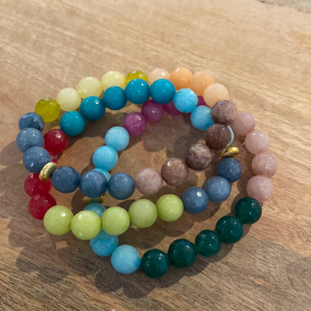 Three beaded bracelets